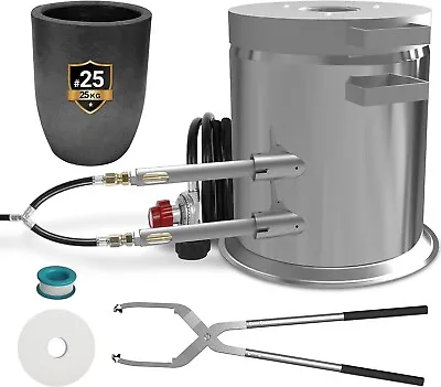 25KG Propane Melting Furnace Kit W/Lifting Tongs Includes Crucible Foundry Kiln • $239.99