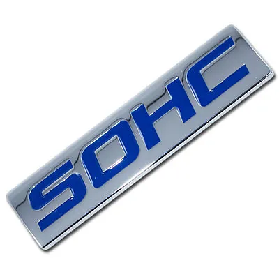 Chrome/blue Metal Sohc Engine Race Motor Swap Emblem Badge For Trunk Hood Door • $7.88