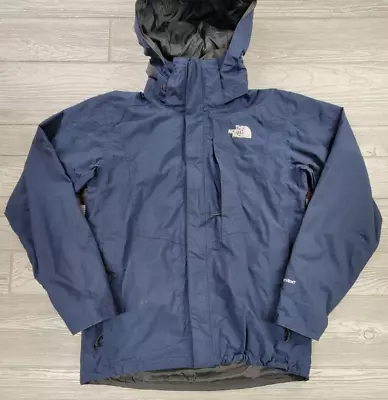 The North Face HyVent Jacket  Mens Sz S Blue Full Zip Lined Detachable Hoodie • $69.97