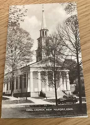 Vintage Postcard 1954 Congregational Church In New Milford Connecticut CT Car • $3.90