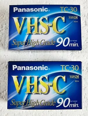 2 Panasonic TC-30 VHS-C Video Cassette Tape Super High Grade 90 Minute SEALED • $13.25