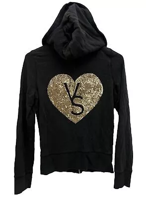 Victoria's Secret Supermodel Essentials Bling Sequin Hoodie Sweatshirt Top XS • $15.99