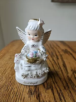 Vintage Art Porcelain APRIL Birthday Diamond Angel Beautiful  • $29.50