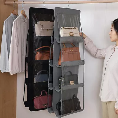 8 Pocket Double-sided Bag Handbag Storage Holder Hanging Organizer Shelf • $9.97