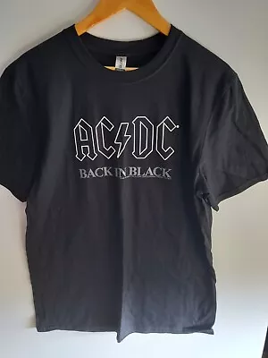 ACDC Back In Black Logo T Shirt Mens Size L • $29.99