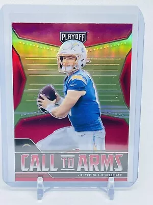 2021 Playoff Call To Arms #CA-JHE Justin Herbert Red Prizm LA Chargers • $4.99