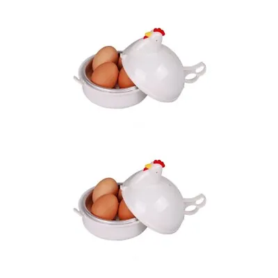  2 Pieces Egg Boiler Cooker Microwavable Poached Maker Microwave Steamer • £19.89