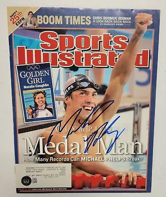 Michael Phelps Signed Sports Illustrated 8/23/04 Beckett Auto Olympics Swimming  • $399