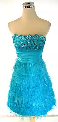 MASQUERADE Dark Blue Prom Dance Party Dress 7 -$160 NWT • $35.77