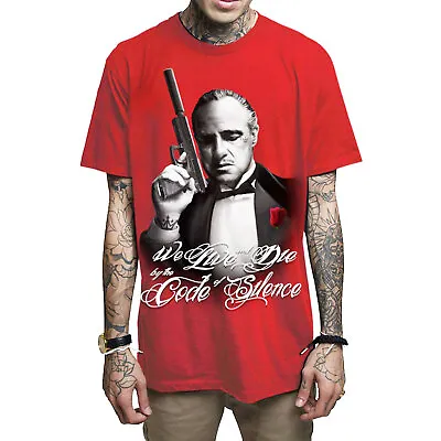 Mafioso Men's Silencer Red Short Sleeve T Shirt Clothing Apparel Tattoo Skull... • $26.24