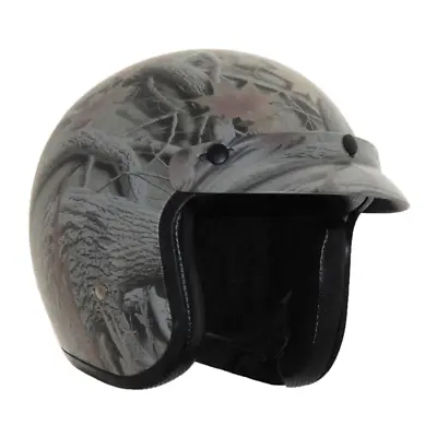 Vega X-380 Forest Camo Open Face Motorcycle Helmet Adult Sizes XS SM & LG • $29.99