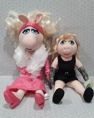 Muppets Miss Piggy Plush Doll Set Of 2 Black Leopard Dress Applause Disney Parks • $39.99