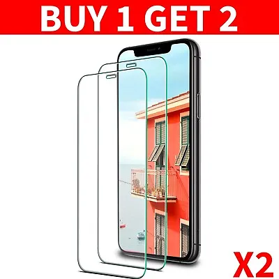 Screen Protector Tempered Glass & Cover For IPhone 15 14 13 12 11 XR XS Pro Max • £1.99