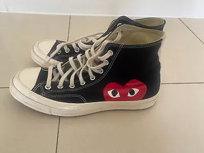 £39.99 • Buy Converse X Comme Des Garcons CDG Play All Star High Trainers Size UK 10 EU 44