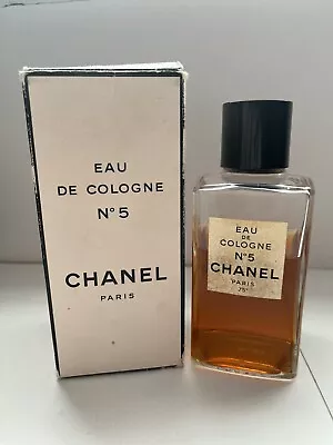 Vintage Chanel No 5 Eau De Cologne Bottle And Nox - Rare 75* On Label 2 Fl Oz • £75