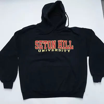 Gildan Hoodie Women's Large Black Polyester Long Sleeve Seton Hill University • £21.71