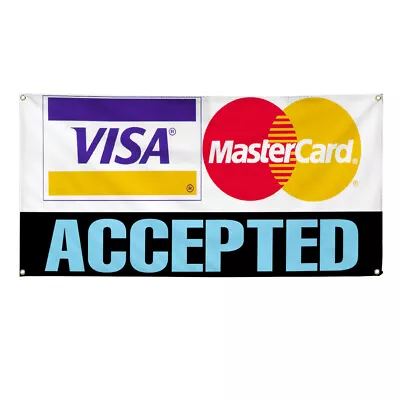 Vinyl Banner Multiple Sizes Visa Accepted .Mastercard Business Outdoor • $16.99