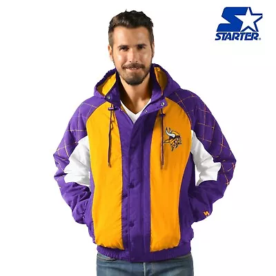 Minnesota Vikings Starter Heavy Hitter Full Snap Hooded Jacket - Purple/Yellow • $129.99