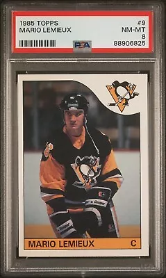 1985 Topps Mario Lemieux Rookie Rc Card # 9 Psa 8 Nm-mt Freshly Graded!! 🔥📈 • $299.95