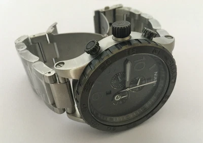 £160 • Buy Nixon Men's 51-30 Silver Gunmetal Stainless Steel Chronograph Watch
