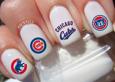 Chicago Cubs Nail Art Stickers Transfers Decals Set Of 56 - A1333 • $4.50