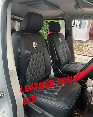 Vw Transporter T5 T6 Seat Covers Kombi 5 Seaters 1+1 & 1+2 Rear With Vw Logos • $348.47