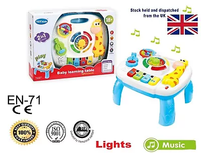 £18.99 • Buy 2 In 1 Kids Fun Activities Toys Musical Table Baby Lights Piano Safari Gym Table