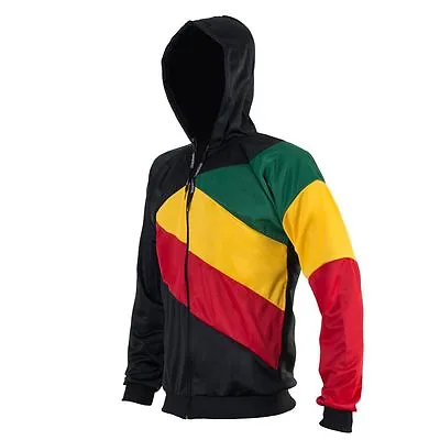 Rasta Reggae Jacket Jamaica Colours Hoodie Africa Zipped Jumper • £44.95