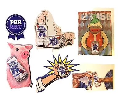 Pabst Blue Ribbon 8.5  X 11  Sheet Of Stickers | PBR Art | New Old Stock New F/S • $9.95