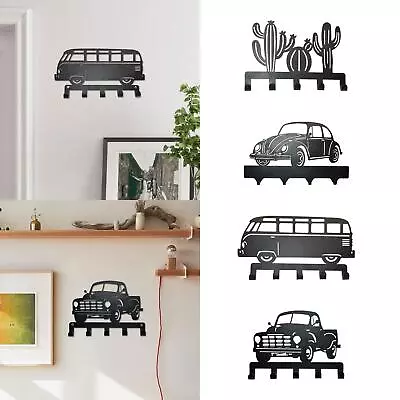 Metal Wall Art Decor With Hooks Hollow Decorative Wall Mounted Iron Wall • £13.96