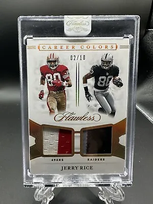 2020 Panini Flawless Jerry Rice Career Colors /10 Game Worn Patch  • $324.99