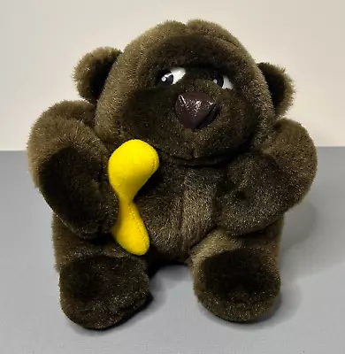 Burlington Stuffed Animal Plush Dark Brown Gorilla Holding Bright Yellow Banana • $16.27