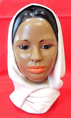 Marwal Chalkware Bust Head Woman Wearing Scarf • $18.99