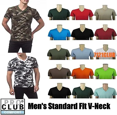 Pro Club Men V Neck T Shirt Camo Tee Proclub Plain Short Sleeve Big & Tall S-7xl • $9.95