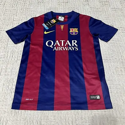 Nike FC Barcelona Jersey 2014-2015 Home Kit Youth Medium NWT New Perez #19 • $49.99