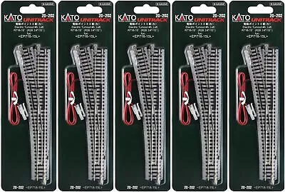 KATO 20-202 N Scale Unitrack Electric Turnout #6 Left Hand 5 Piece • $92.37