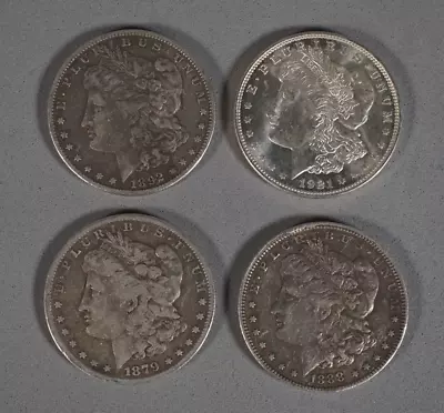 Lot Of 4 Morgan Silver Dollars 1892 O - 1879 S - 1921 P - 1888 O • $54.88