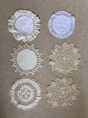 Six Beautiful Antique Vintage Handmade Lace Doilies Mats - Some Maltese • £10.50