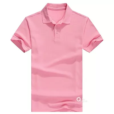 $10.99 • Buy Men's Polo Shirt Golf Sports Cotton Short Sleeve Jersey Casual Plain T Shirt New