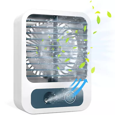 Portable Mini Air Conditioner Cool Cooling Bedroom Cooler USB Fan Rapid Cooling • £13.89