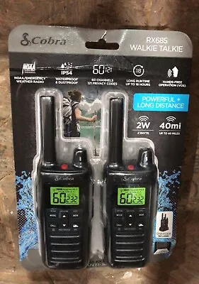 Cobra RX685 Walkie Talkies Two-Way Radios (Pair) 40-mile Range & 60 Channels(A4) • $70