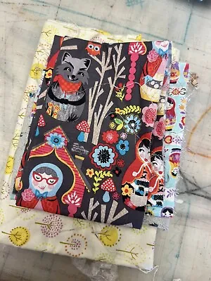 Bundle Of Novelty Print Scrap Fabric Quilting Diy Crafting!!! Nesting Doll Robot • $4.99