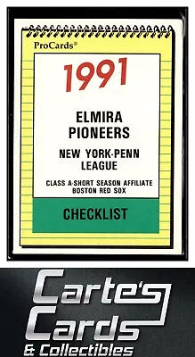 Checklist 1991 ProCards #3289 Elmira Pioneers • $1.95