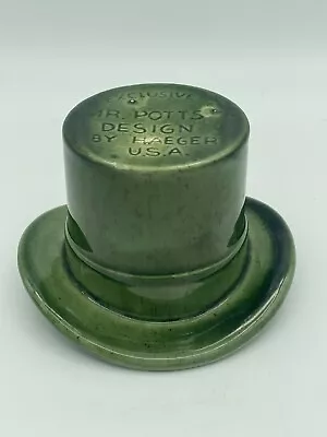 Vintage Haeger Pottery Mr Potts Design Top Hat Green Planter • $19.95