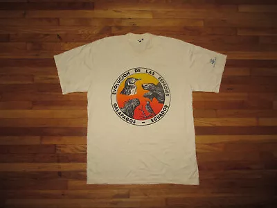 Rare NOS Vintage 1970s - 1980s Ecuador Galapagos Animals Hand Printed T Shirt • $100