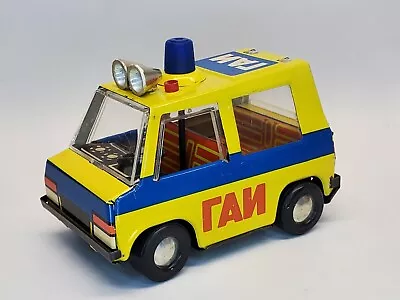 £62.91 • Buy Vintage Traffic Police Tin Friction Toy Van Car Bus Metal Milicia USSR GAI