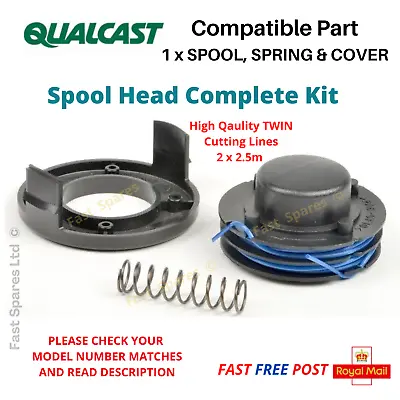 QUALCAST GT2518 Strimmer Trimmer  Spool + Cover + Spring FAST POST • £12.95