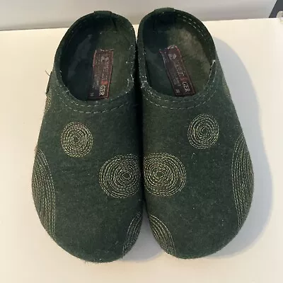 Haflinger Wool Clogs Shoes Women's Green Slip On - EU 38 (US 7.5) • $27