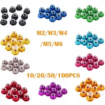 10/20/50/100PCS Color Nylon Insert Self-Lock Hex Lock Nut Aluminum Locking Nuts • $7.81