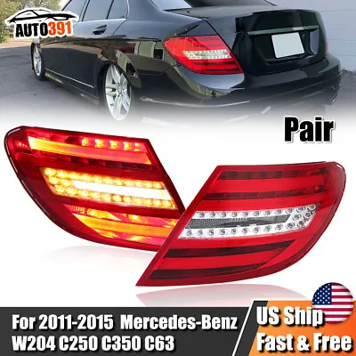 Pair LED Tail Light For Mercedes Benz 2011-14 W204 C250 C300 C350 C63 Rear Lamp • $176.55